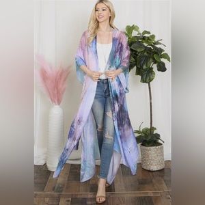 Tie dye Abstract print kimono